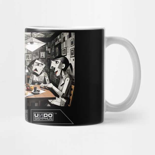 Cubist Dinner (Black) | UndoSisyphus™ Digital Avant-Garde Collection by UndoSisyphus